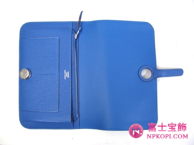 エルメスドゴンGM 二つ折長財布ミコノス（金具：シルバー）HERMES03280207